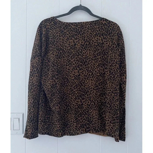 Garnet Hill Leopard Print Silk & Cotton oversized top  Size - M - Picture 2 of 6